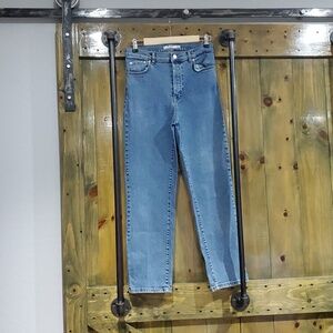 NA-KD Blue Denim Jeans Stretch Button Fly High Rise